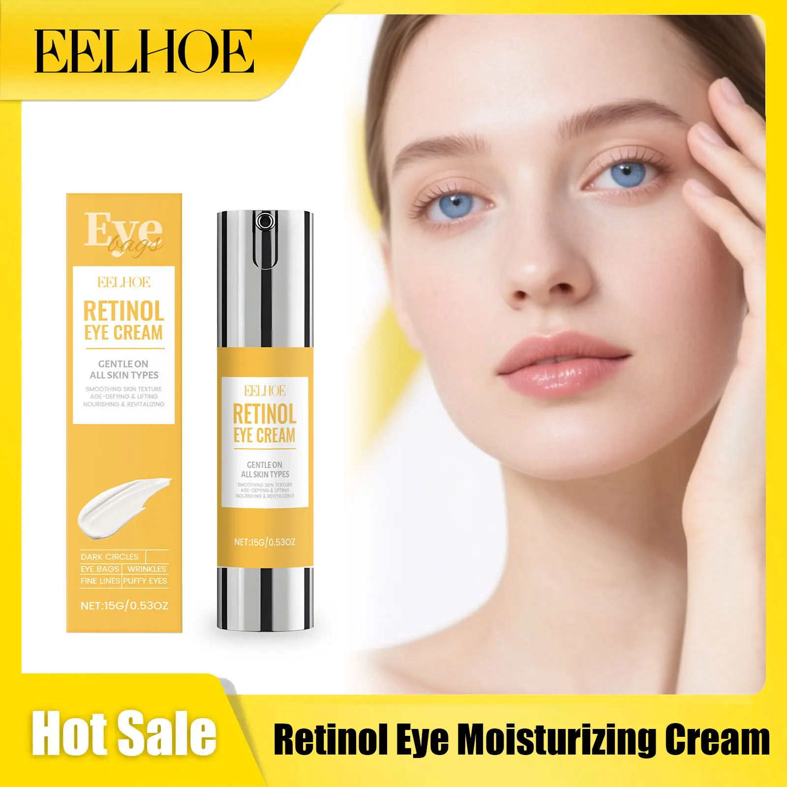 

Eelhoe Retinol Eye Moisturizing Cream Reduce Puffiness Nourishing Dry Fade Fine Lines Remove Dark Circles Eye Tightening Creams
