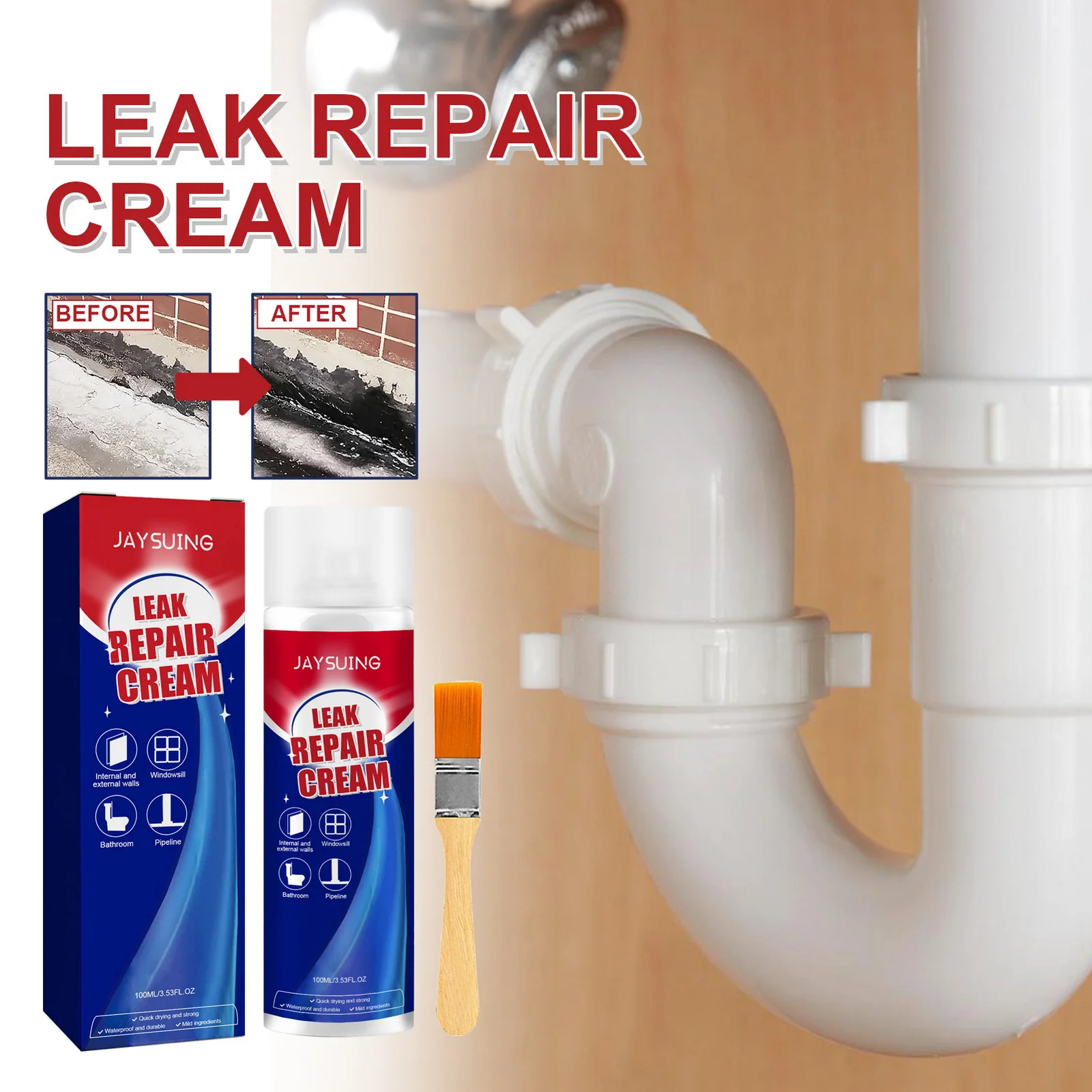 Leak Repair Waterproof Sealant Instant Leak Sealing Multipurpose Ceramic Repair Agent Suitable for Toilet Leakage Window Sill