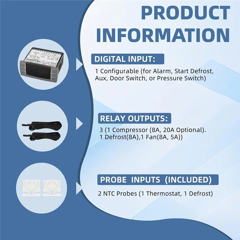 Pengontrol Suhu L70A XR06CX-4N1F1, Termostat Digital yang Dapat Diprogram dengan Probe Sensor