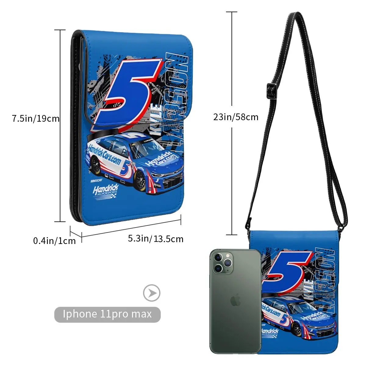 Dompet selempang Kyle Larson 5 tas ponsel tas bahu dompet ponsel tali dapat disesuaikan