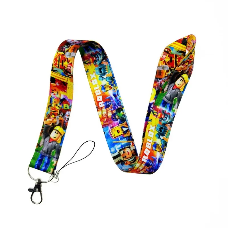 حبل لعبة ROBLOX الكرتوني مع بطاقة صدر طويلة وحزام للهاتف المحمول وحبل كاميرا لمستلزمات أعياد الميلاد للاعبين #3