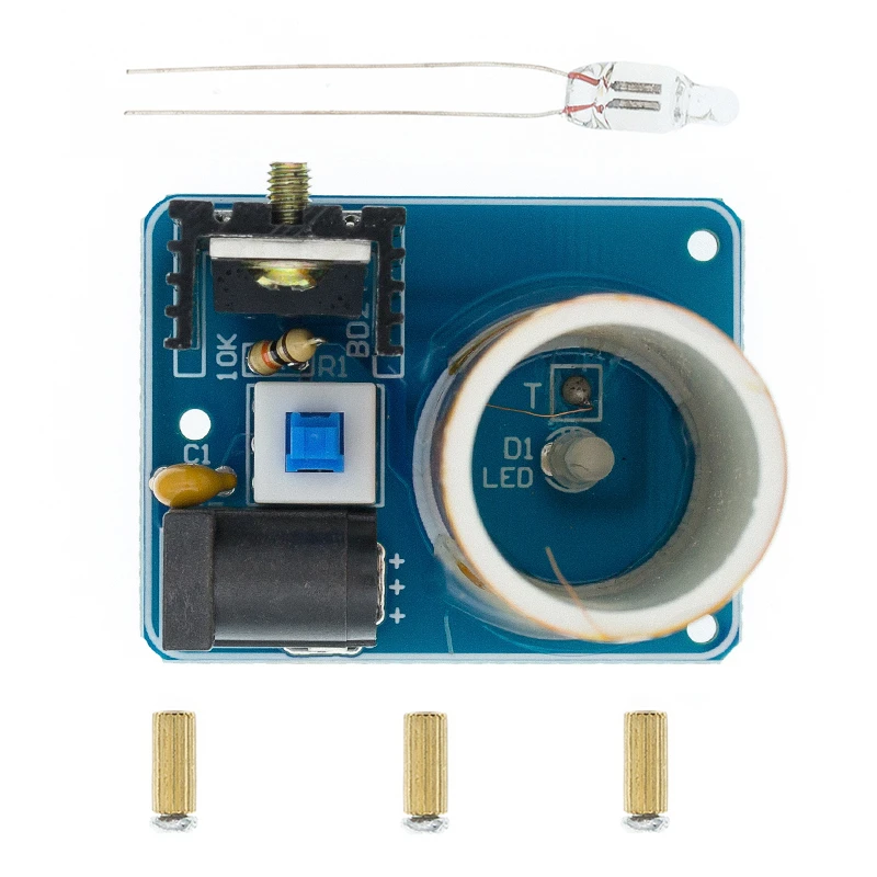 BD243 Mini Tesla Coil Kit Magic Props DIY Parts Empty Lights Technology Diy Electronics BD243C DIY Mini Tesla Coil Module