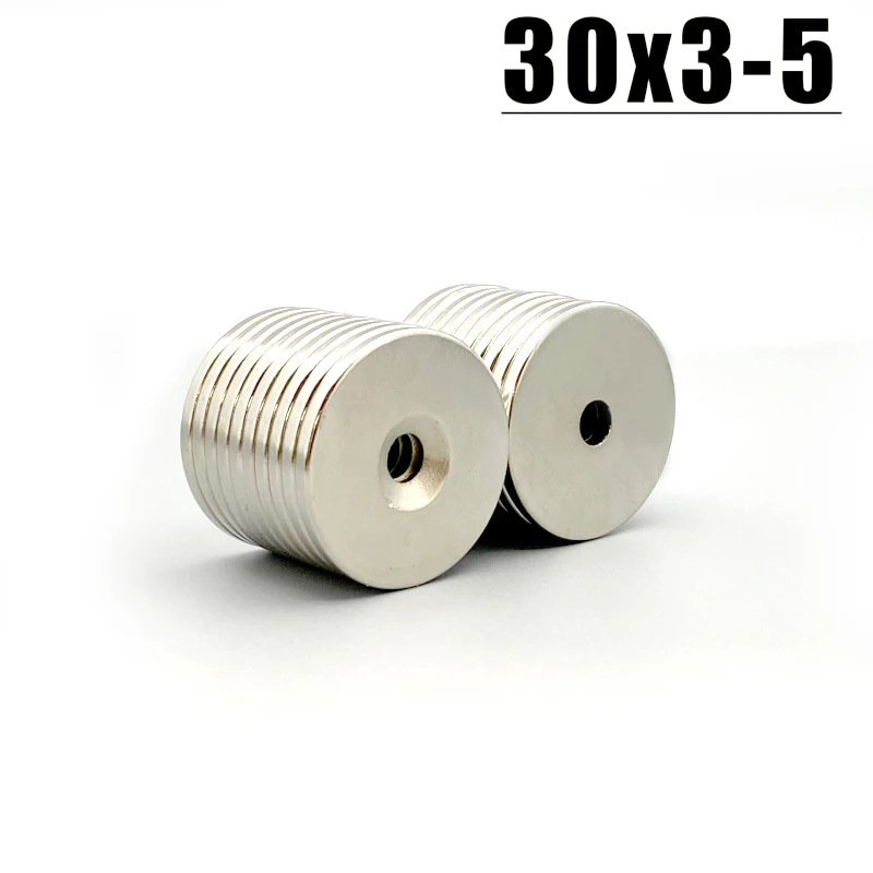 2/5/10/20Pcs 30x3mm Hole 5mm N35 Strong Ring Magnet Countersunk Rare Earth Neodymium Magnets Permanent magnet 30x3-5