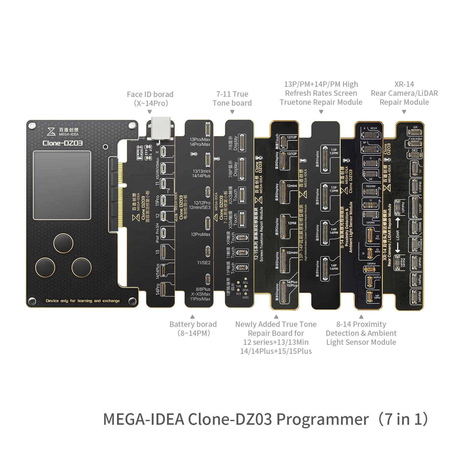 Imagem -02 - Qianli Clone Dz03 Programador Face id Bateria True Tone Reparação de Dados para Iphone X15pm Dot Matrix Projetor sem Reparo de Solda