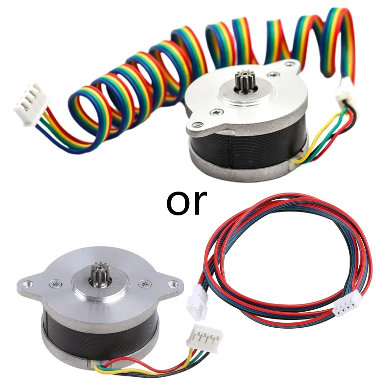 Nema14 Stepper Motor 36BYGH 2-Phase 4-Wire NEMA 14 36mm Pancake Motor 30000Hrs Life with 70cm/27.5in Extension Cable