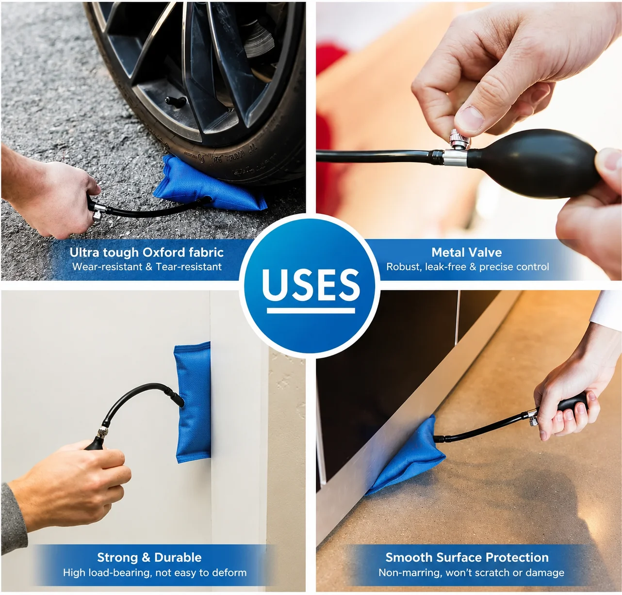 Air Pump Wedges Inflatable Airbag for Car Door Window – Powerful Installation, Alignment & Repair Tool