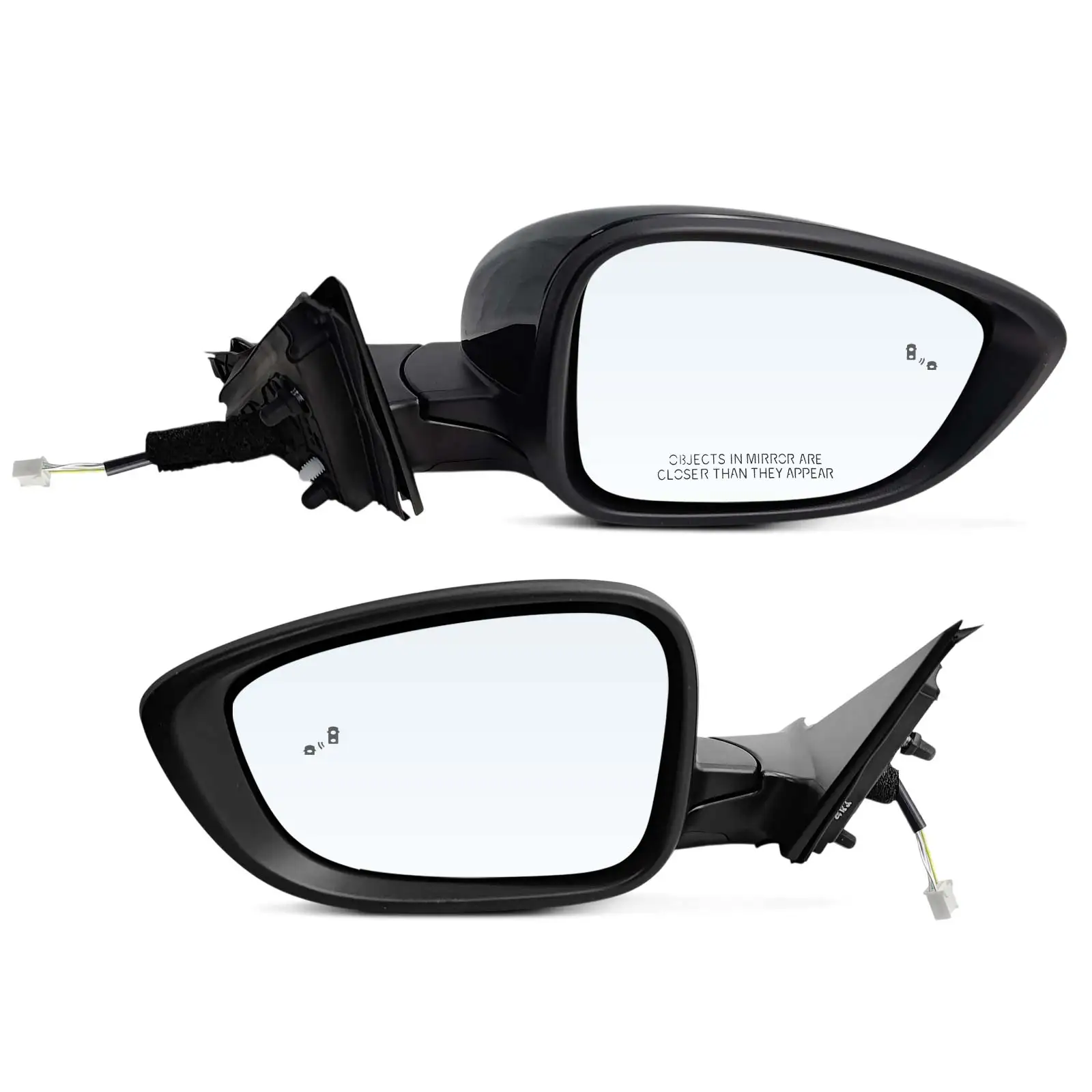 A-Premium Pair Power Door Mirror for Honda Accord 2023-2024 Manual Folding Blind Spot Detection Smooth Black