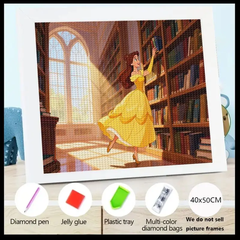 

1 шт. Belle Diamond Painting 5D Princess Art DIY Очаровательный книжный любовник Дизайн Кристалл Горный хрусталь Художественный набор с инструментами – идеально подходит для