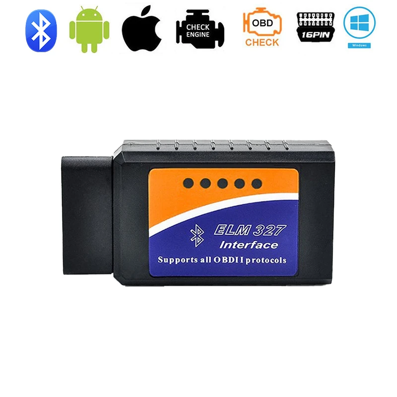 V1.5 V2.1 OBD ELM327 Bluetooth OBDII CAN BUS Check Engine Car Auto Diagnostic Scanner Tool Interface Adapter For Android PC IOS