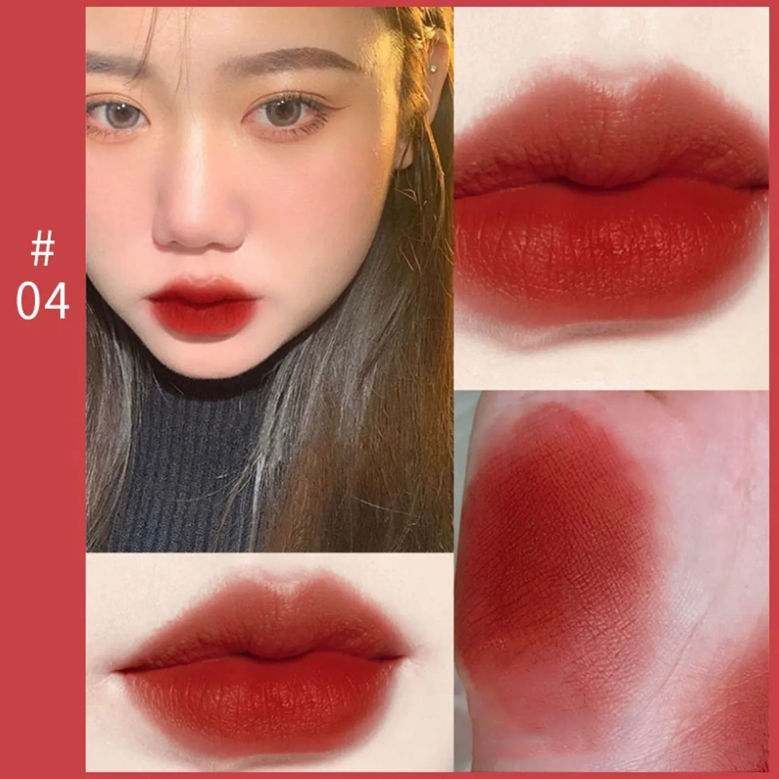 Matte Finish Lip Stain Vivid Coloring Buildable and Blendable Lip Tint Lip Glaze for Daily Lip Makeup