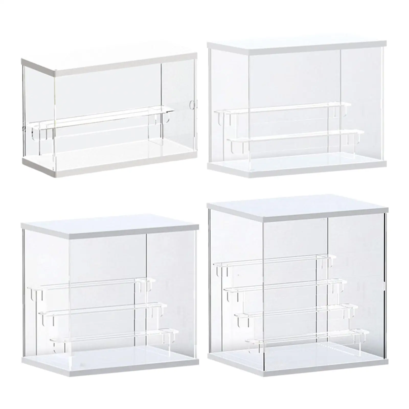 

Clear Acrylic Display Case Assemble Countertop Box Organizer Stand Dustproof Showcase for Action Figures, Toys, Collectibles