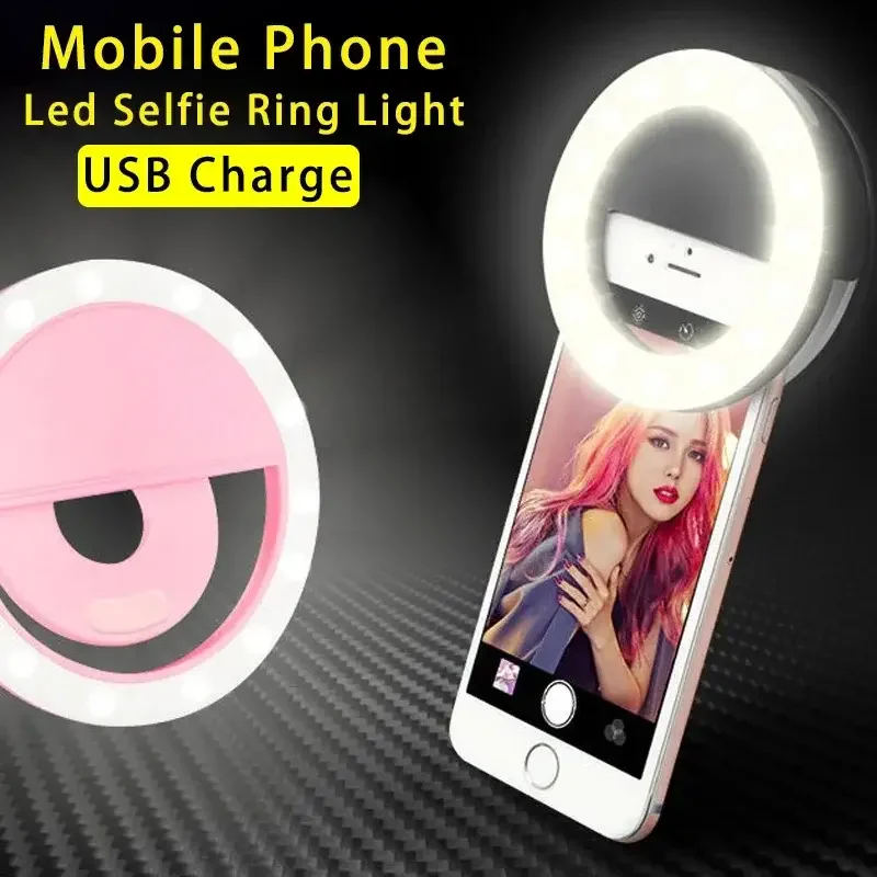 Anillo de Luz LED para Selfies, Portátil, USB, Luz de Relleno para Teléfono, Mini Lámpara para Selfies, para iPhone 15, Samsung, Xiaomi, Transmisión en Vivo, Grabación de Video