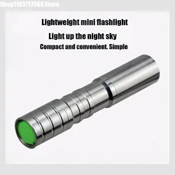 Domestic waterproofing New mini portable stainless steel silver strong light 18650 flashlight LED outdoor camping flashlight