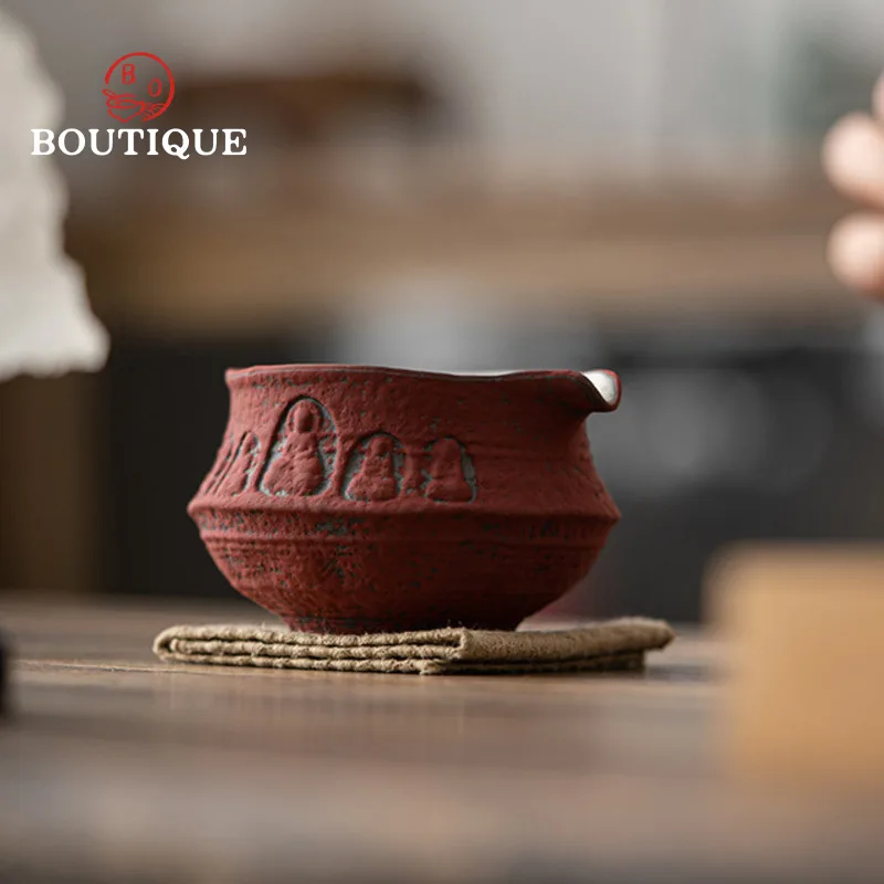 

Coarse Pottery Fair Cup Ochre Red Tea Sea Chinese Tea Pitcher Handmade Justice Cup Divider Beautiful Tea Maker Tool Accessories