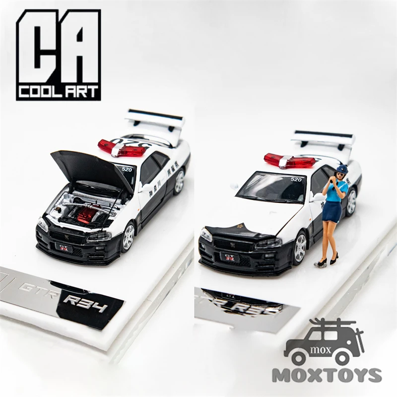 

COOL ART 1:64 GT-R R34 police car Limited999 Diecast Model Car