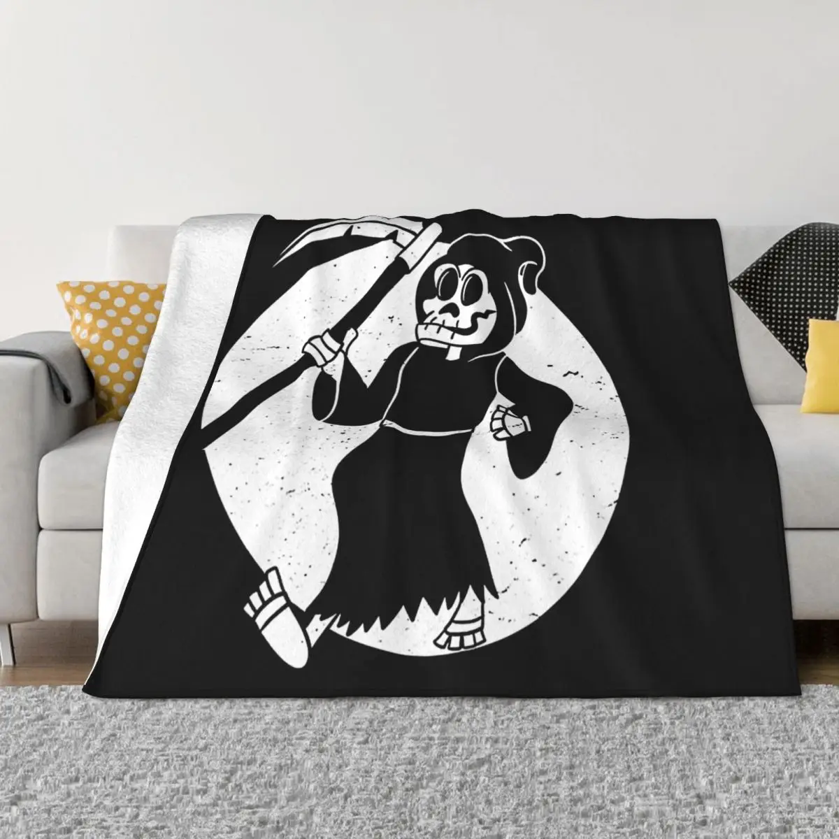 Old Reaper Ultra-Soft Micro Fleece Blanket Black Flannel Blanket