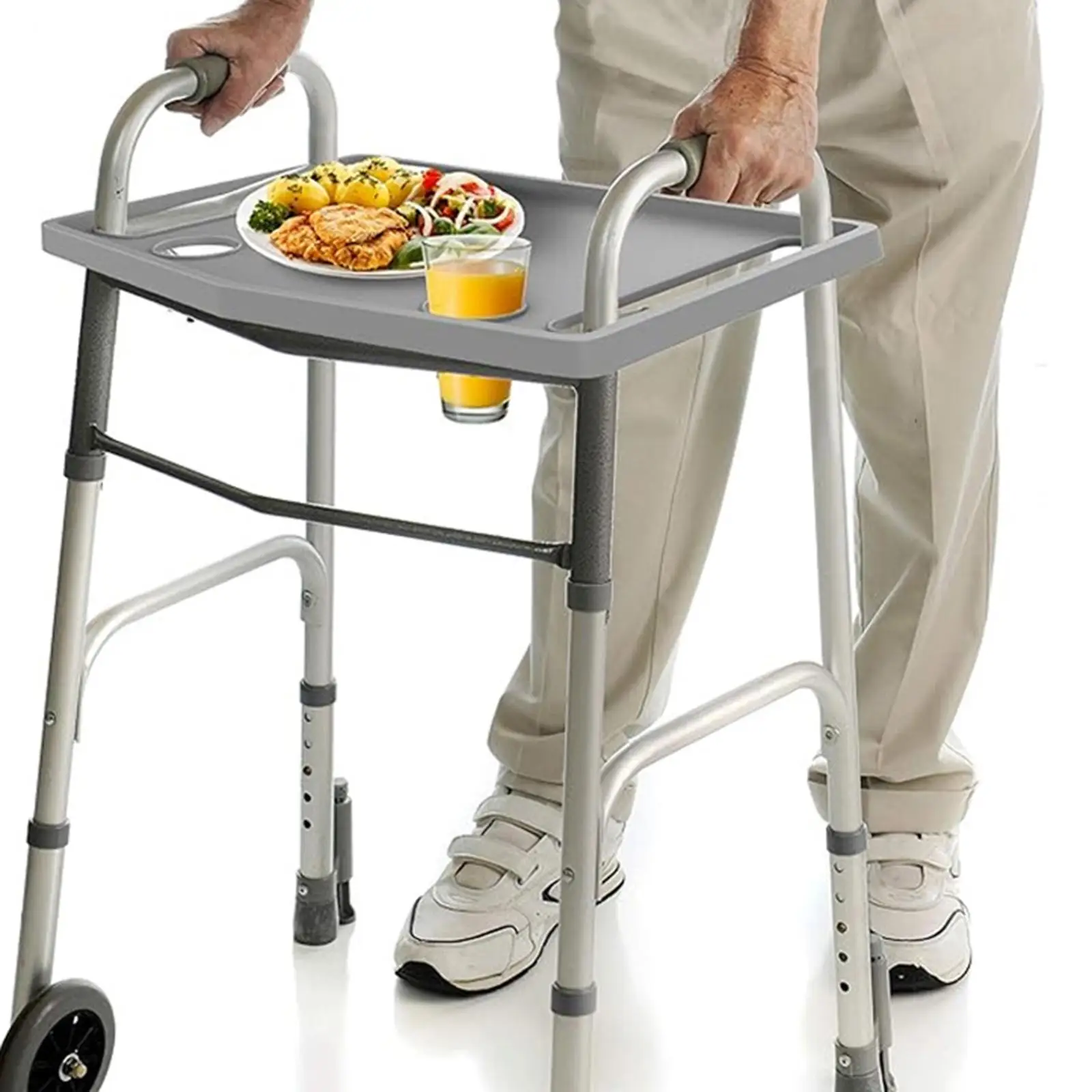 Detachable Walker Tray Storage Table Walker Accessories Basket for Meals Reading Seniors Use
