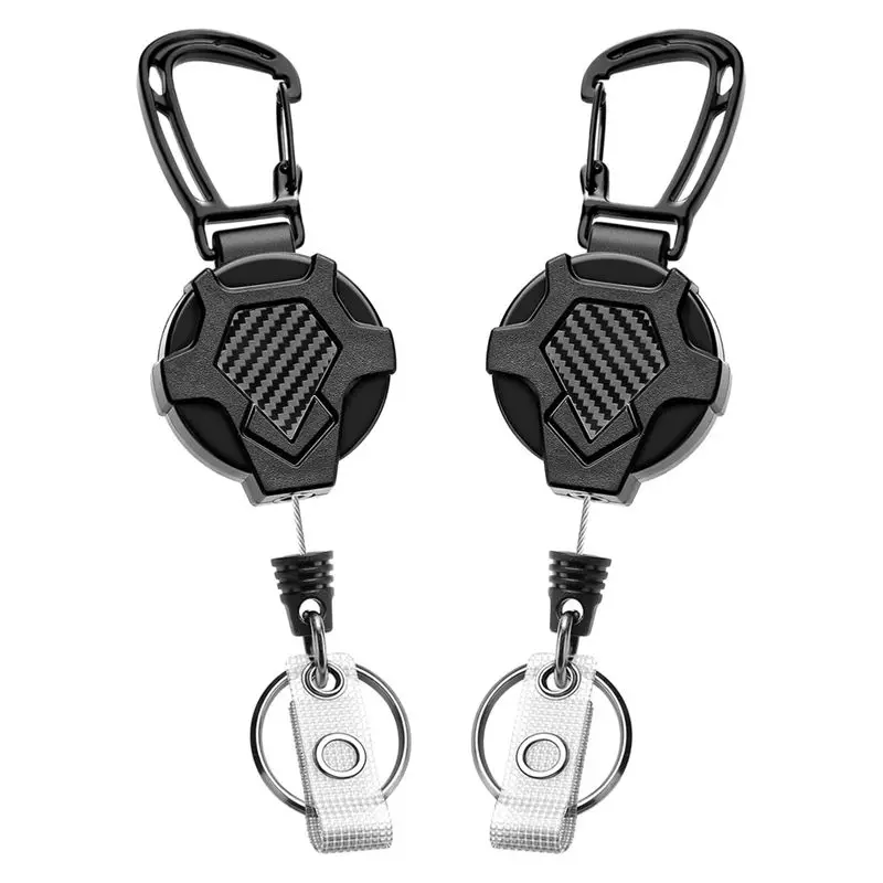 

Выдвижной брелок-ремешок для ключей, держатель для бейджей с карабином, выдвижные держатели для бейджей, 2 шт.