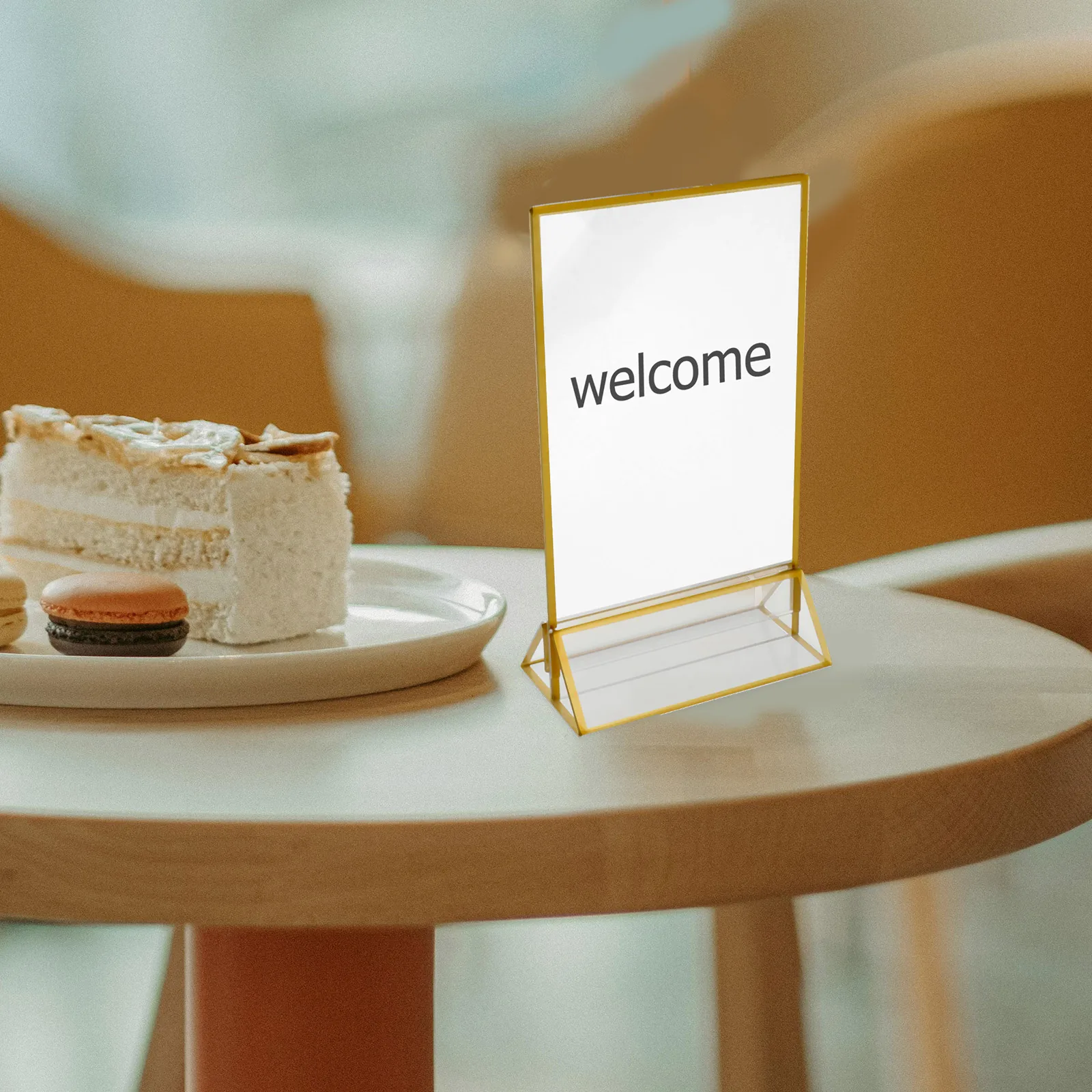 

2 Pcs Acrylic Desk Sign Holders Menu Desktop Clear for Table Frame Picture Stand