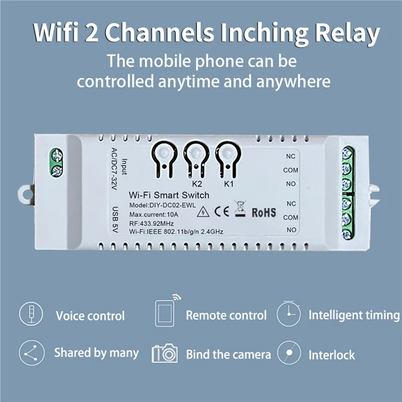 AS95-4X 2CH Wi-Fi умный переключатель DIY таймер Ewelink 7-32 В 2,4G Wi-Fi + RF433 + BT модуль домашней автоматизации для Alexa Google Home IFTT