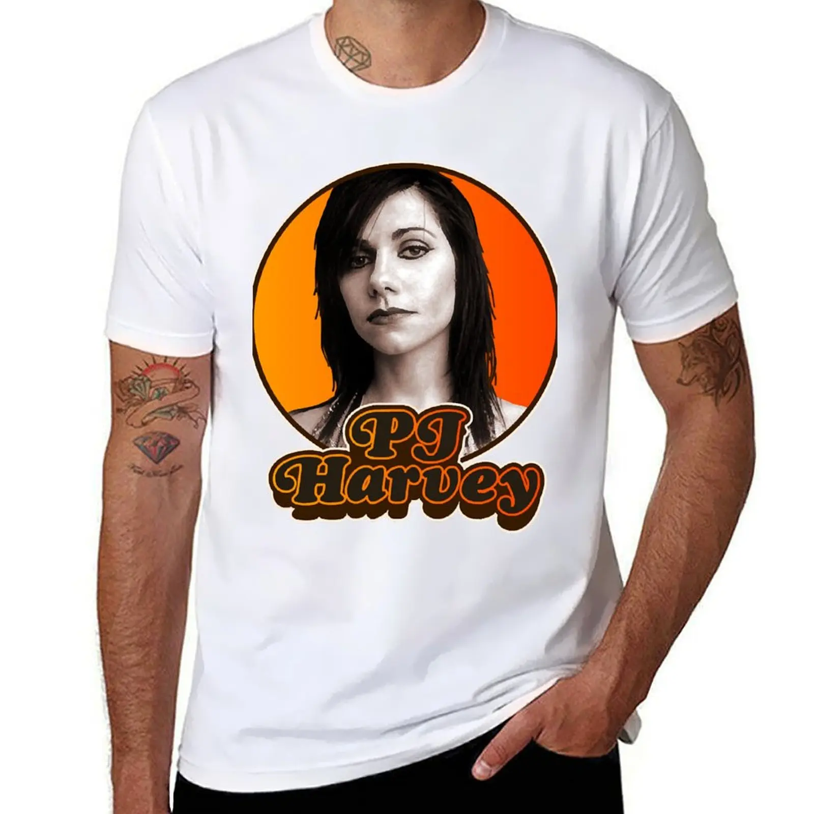 

Ретро футболка PJ Harvey Tribute, мужская футболка из 100% хлопка, роскошная брендовая футболка, футболка