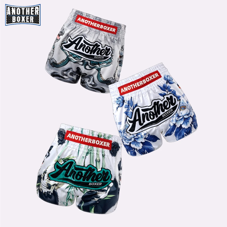 شورت الملاكمة التايلاندية، طباعة النمر كيك بوكسينغ MMA Highwaist للجنسين Ttunks للرجال والنساء قماش المنافسة التدريبية