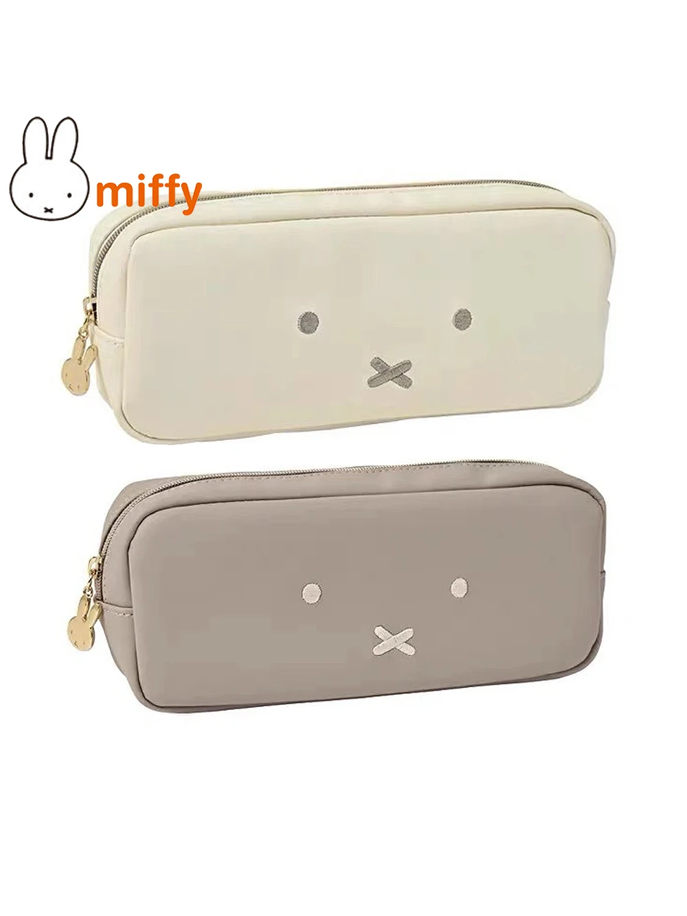 Süße Miffy Kawaii Bleistift Box Leder Wasserdicht Reißverschluss Stickerei Aufbewahrungstasche Cartoon Kaninchen Tragbare Kosmetiktasche Mädchen Geschenk