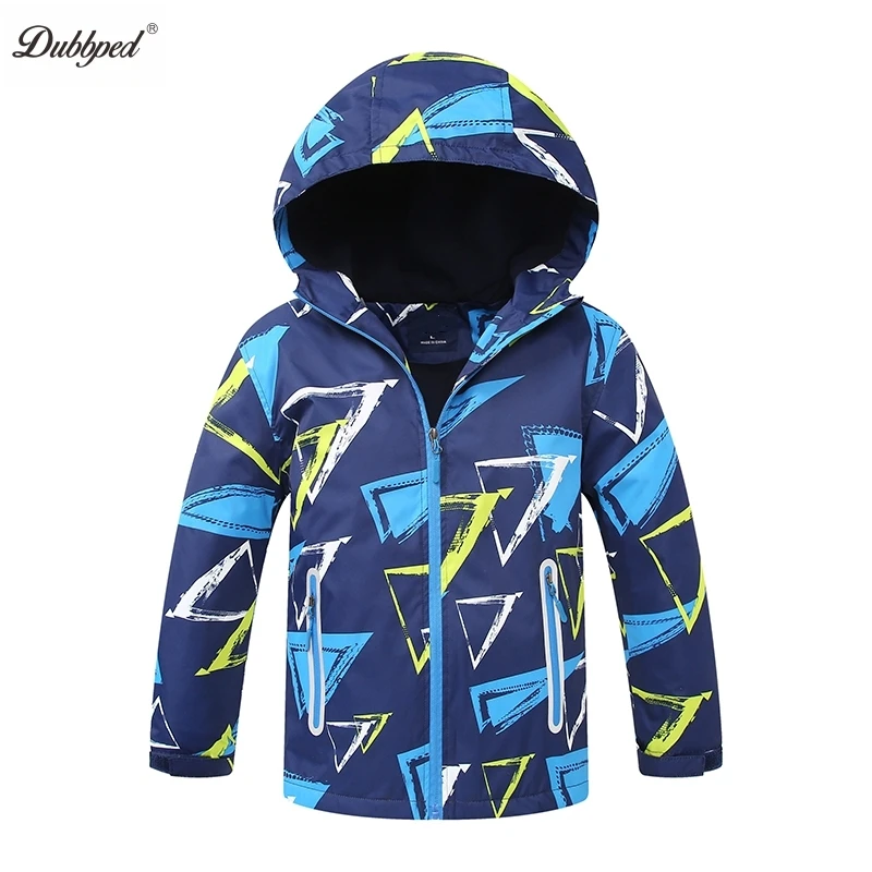 Dubbped Brand Jackets Children Outerwear Coats 2023  Boys Spring Autumn Waterproof Windproof Fleece Hooded Kids Sport Clothing