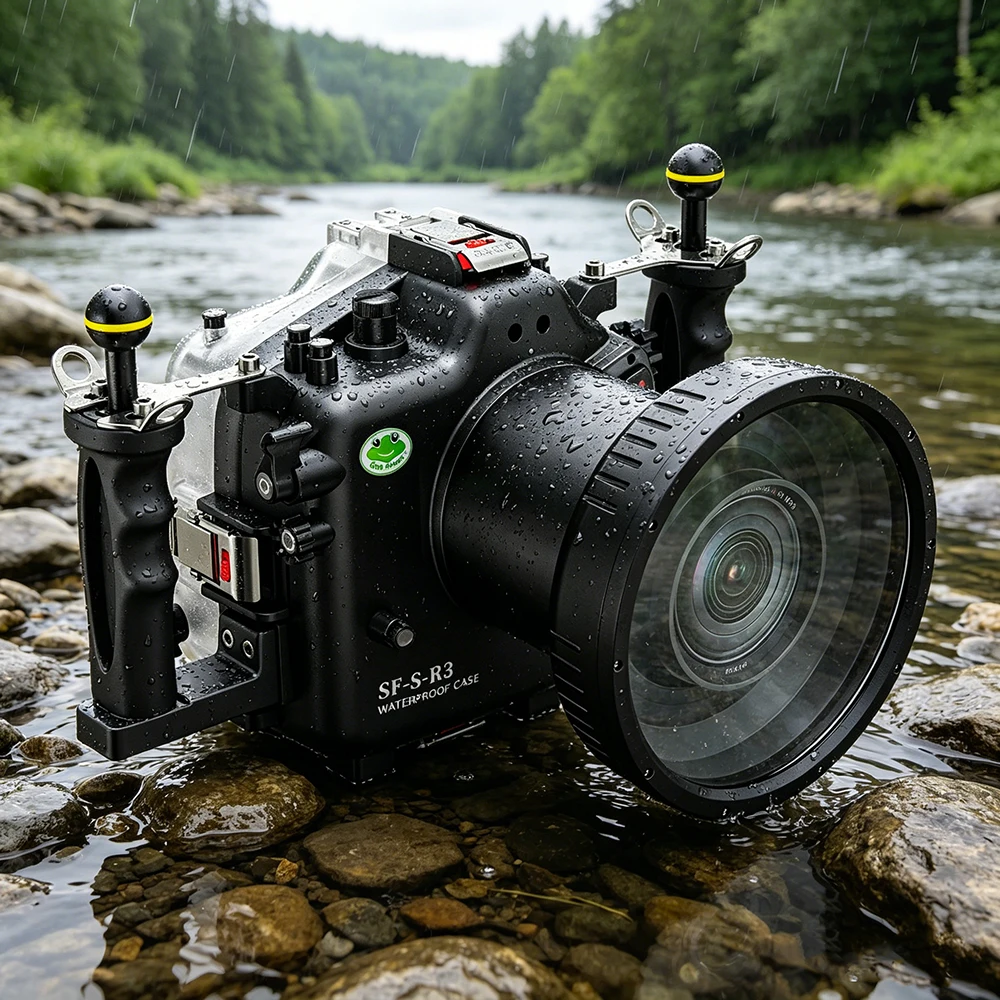 

Seafrogs 40m waterproof Shell+FL100 Flat cylinder For Canon EOS R3 Underwater Photography Equipment Waterproof Camera Housing