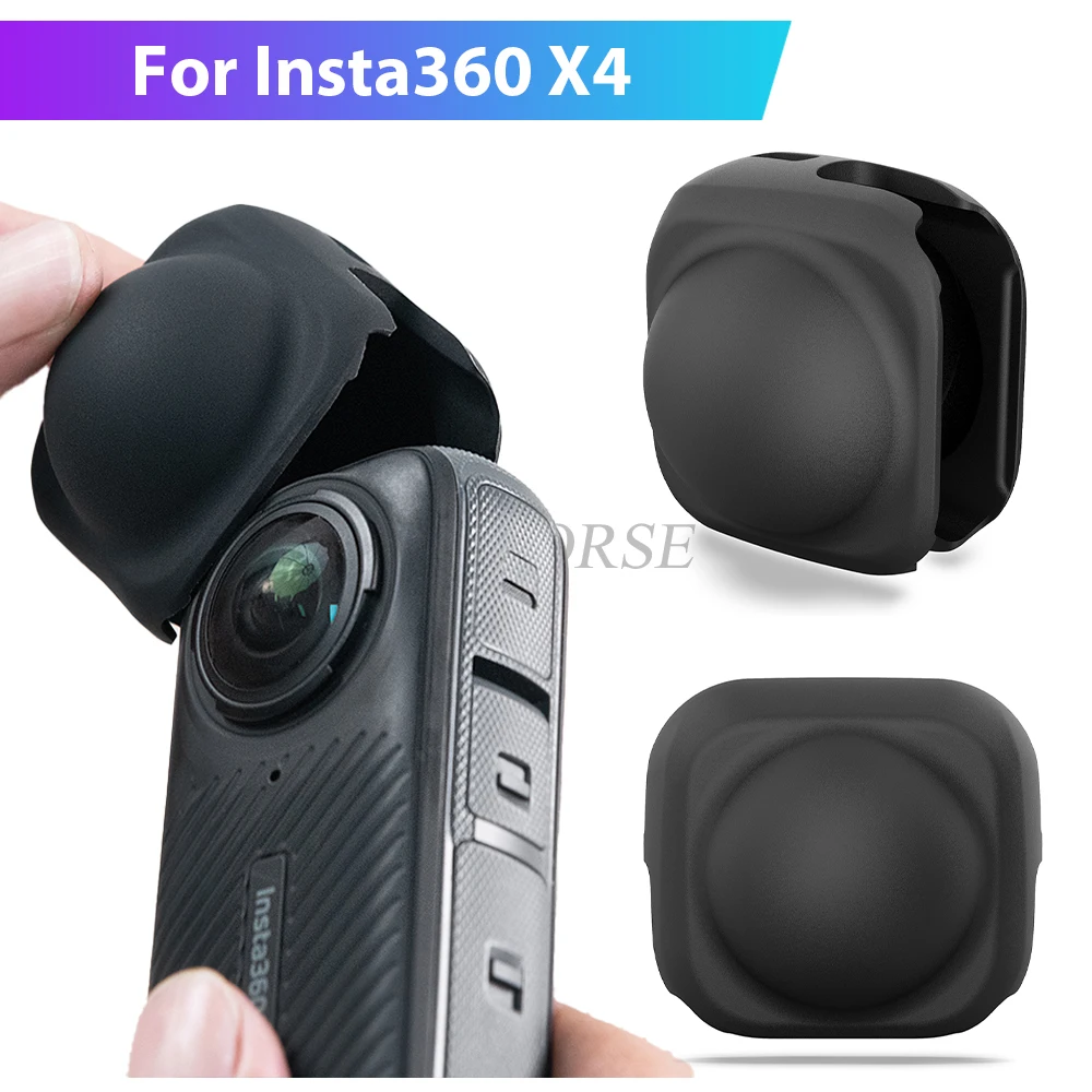 실리콘 렌즈 보호 커버, Insta360 X4 파노라마 렌즈 캡, 낙하 방지 방진 케이스, 스포츠 카메라 액세서리
