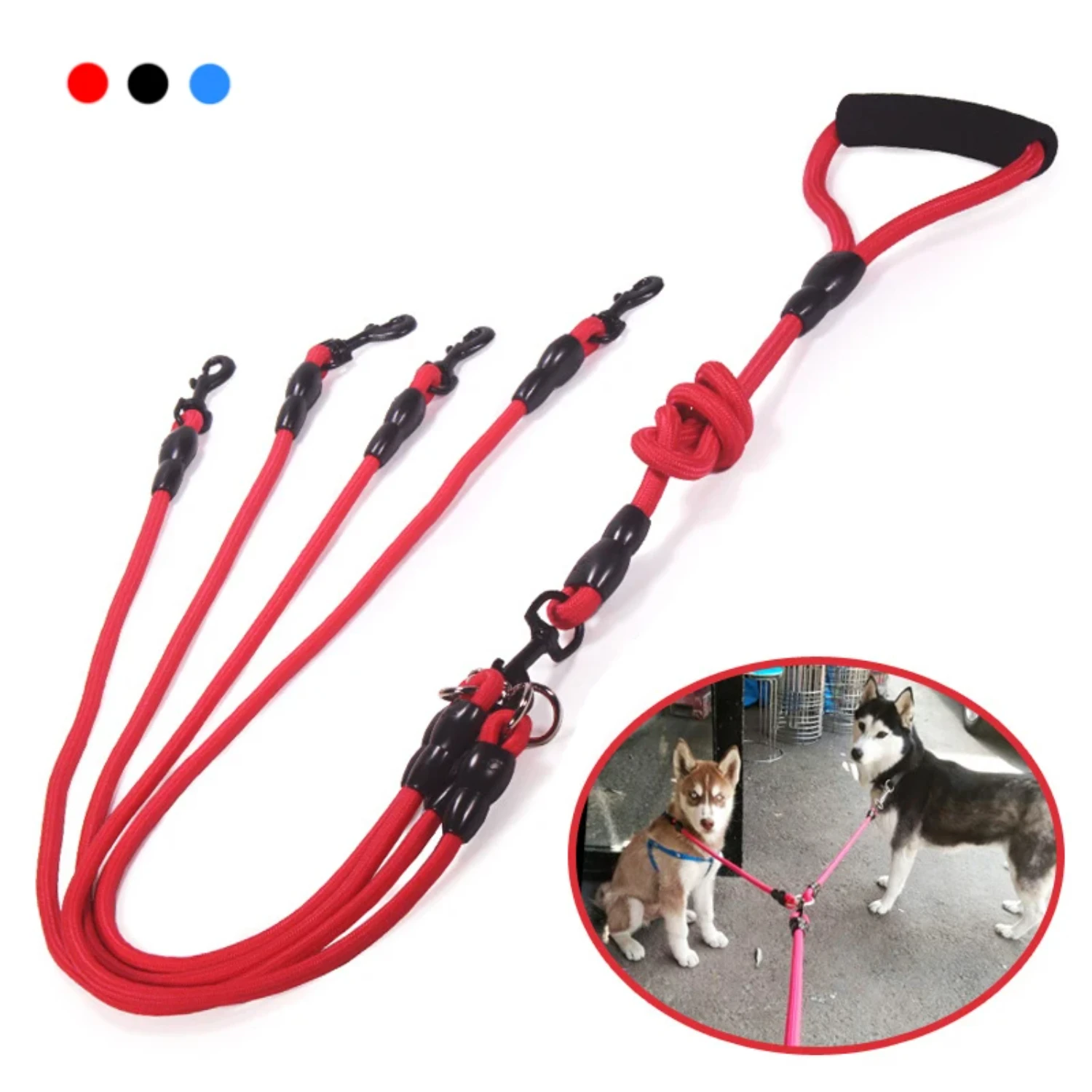 

High-Quality Ultimate Durable Nylon Pet Dog Leash for Maximum Control and Safety - Premium Dual Two Way Coupler with Double Head