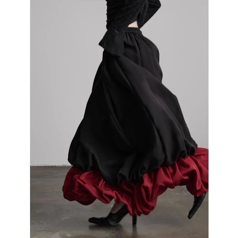 French Court Style Chiffon Blouse Women Stand Collar with Lace Trim and Ruffles Long Sleeve Airy Korean Casual Spring Top