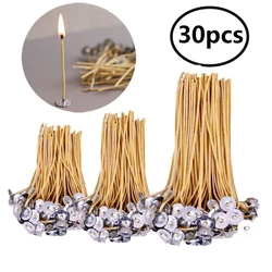 9-20cm Beeswax Wicks 30 Pcs Smokeless High Quality With Clip Base Pre-waxed Wicks for DIY Making Candle Accessories for Party