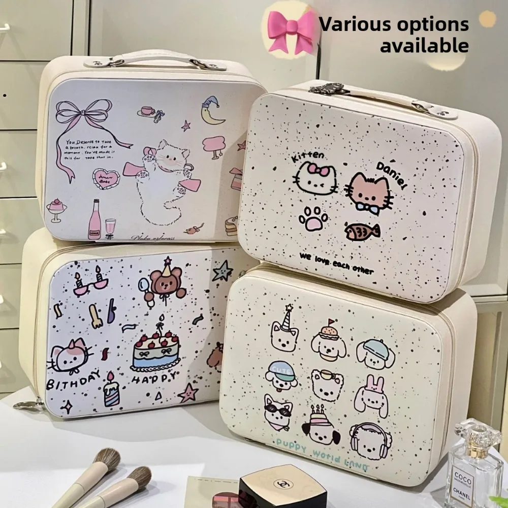 

Оригинальная милая сумка-косметичка 2026 года, вместительная сумка для хранения косметики с зеркалом, премиальная портативная дорожная сумка