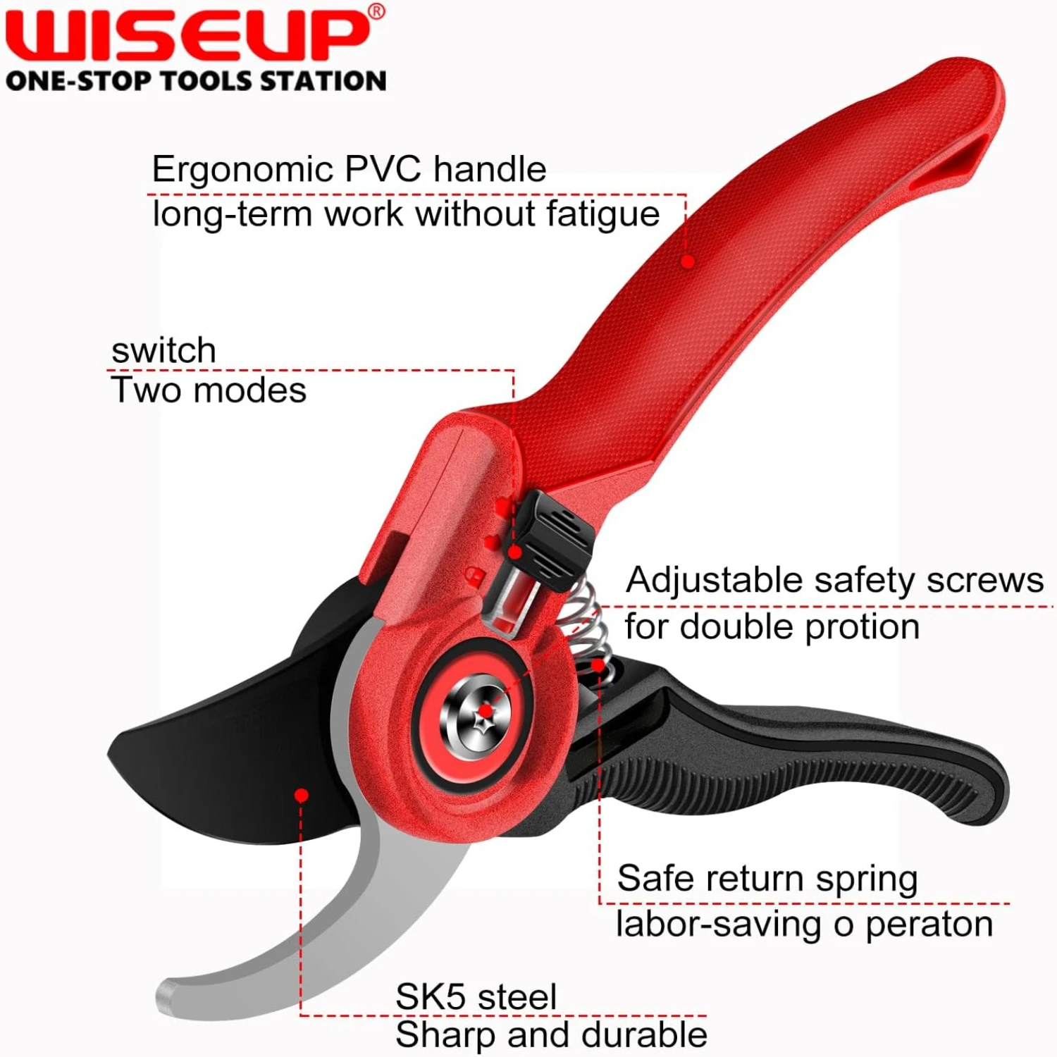 High-Quality, Comfortable and Expert Gardener's Top Choice Pruning Shears with Sharp SK5 Steel Blades - Effortless and Precise C