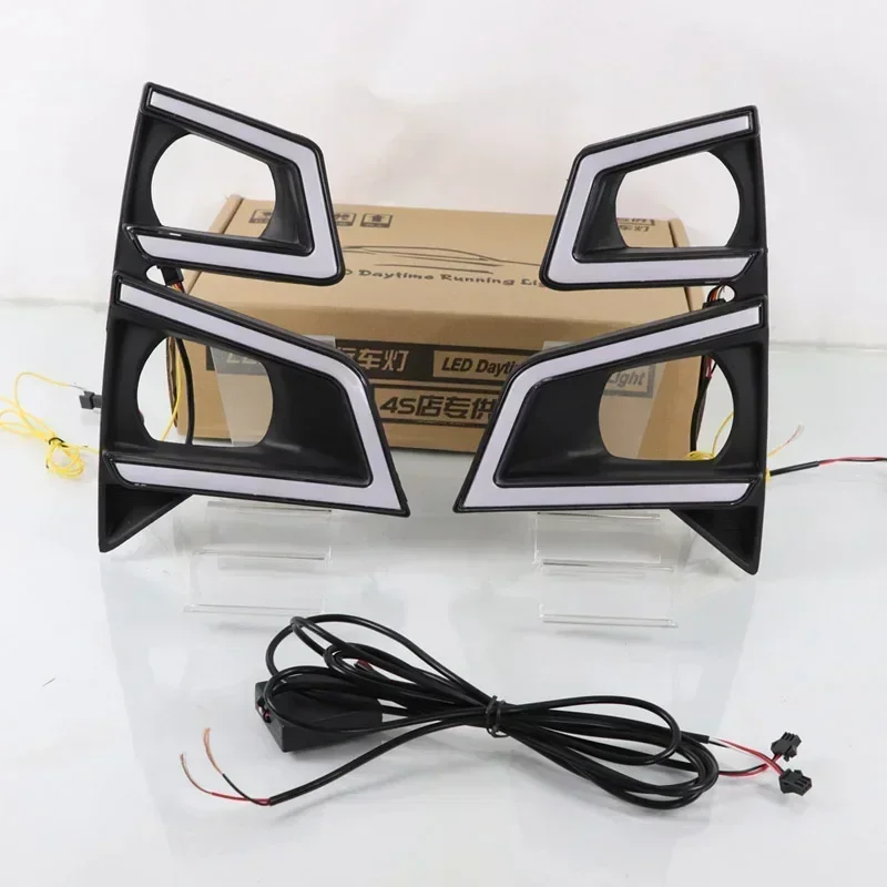 

Car LED DRL Daylights For ISUZU D-Max DMAX Pickup 2020 Yellow Turn Signal Daytime Running Headlamps Auto Driving Lamp Foglamps