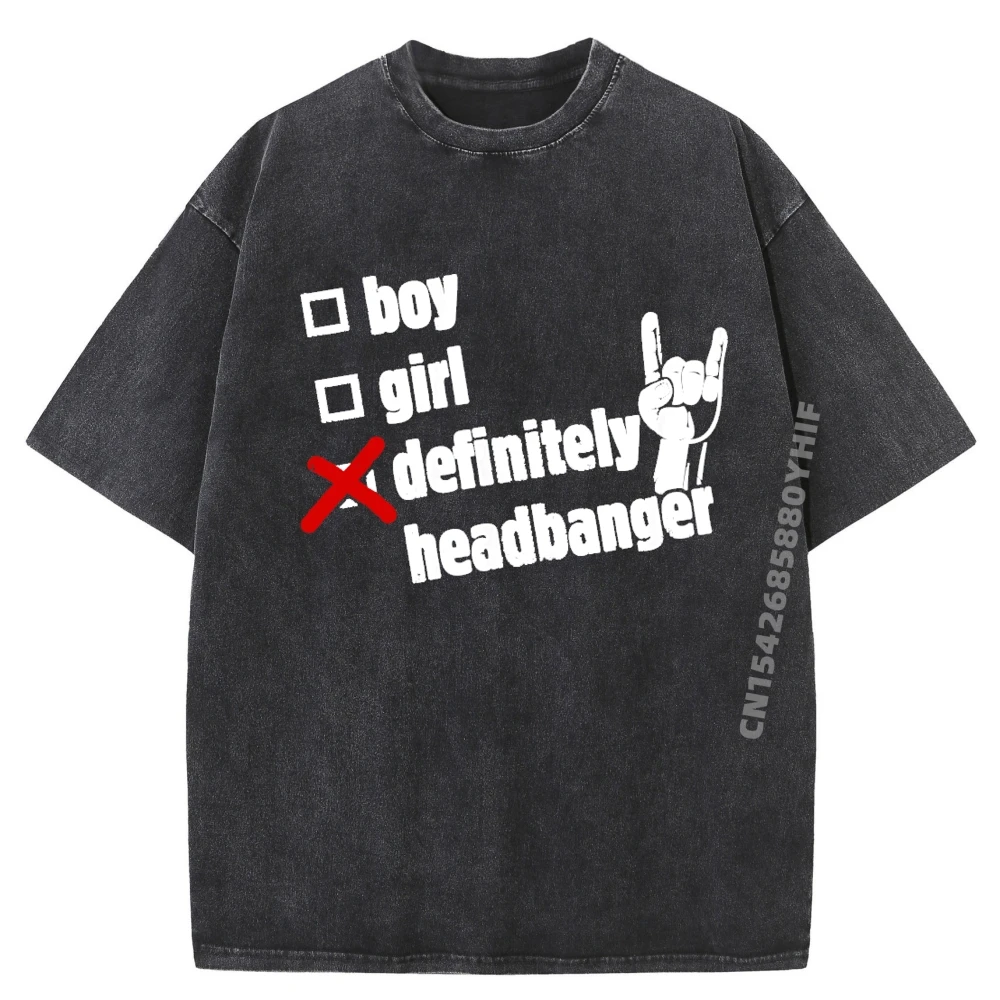 

Definitely Headbanger Pregnancy Announcement Vintage T Shirt Men Student Men Clothing Big And Tall Classic Washed Shirt