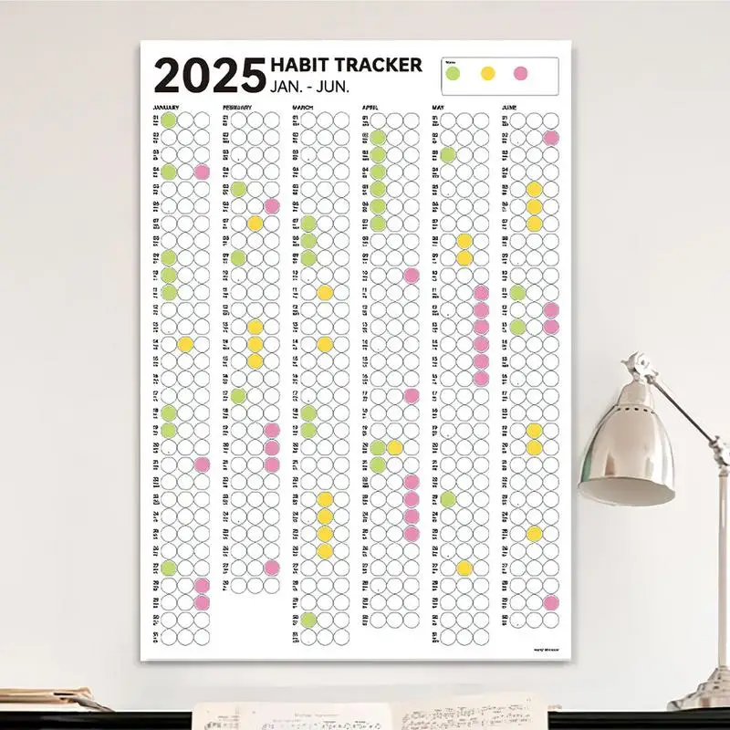 Планировщик отслеживания привычек, 6-месячный календарь продуктов и тренировки, еженедельный и ежемесячный планировщик отслеживания привычек, чтобы повысить