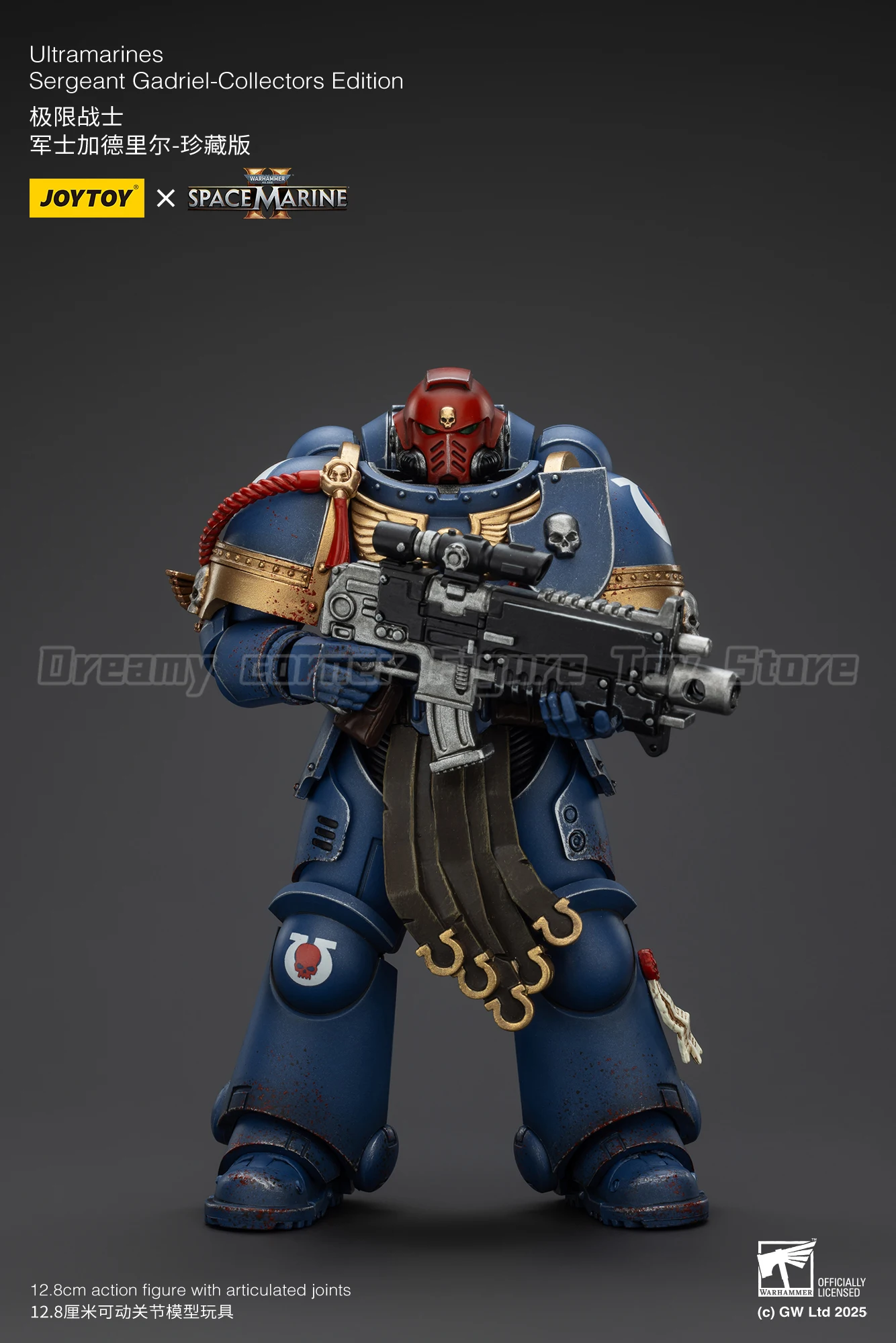 【Auf Lager】JOYTOY Warhammer 40K Ultramarines Titus Sergeant Gadriel Brother Chairon 3PCS Collectors Edition 1/18 Actionfiguren
