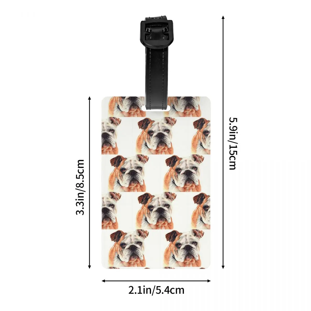 English Bulldog Luggage Tags Custom Dog Meme Baggage Tags Privacy Cover Name ID Card