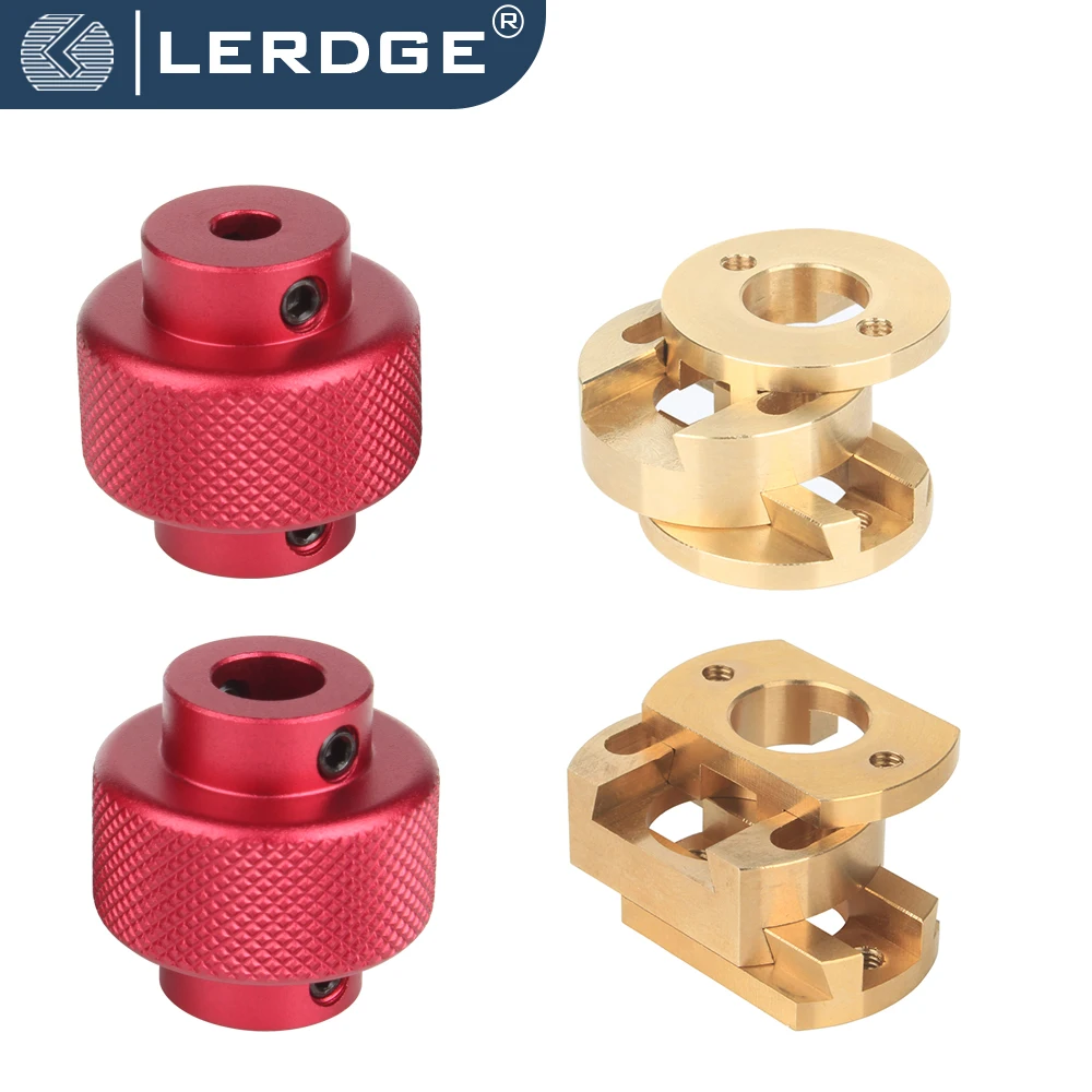 LERDGE 3d printer accessories z-axis screw 42 stepper motor knurled rigid coupling hand-twisted lift nut aluminium CNC 5mm*8mm