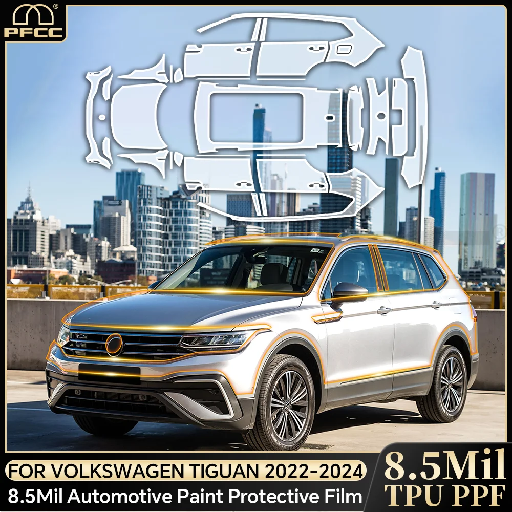 

For Volkswagen TIGUAN 2022-2024 TPU Paint Protection Film Pre-cut PPF Car Body Clear Bra Anti-scratch Resistant Car Accessories