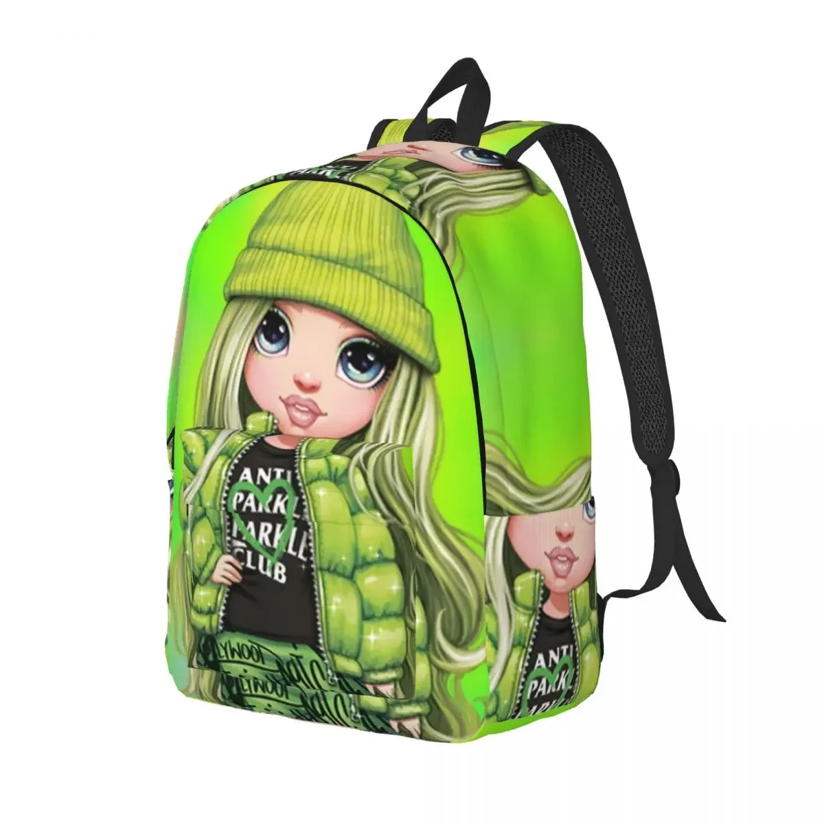 Rainbow High Jade Hunter Backpack Elementary High College School Student Book Bags Fit Men Women Daypack Outdoor Travel