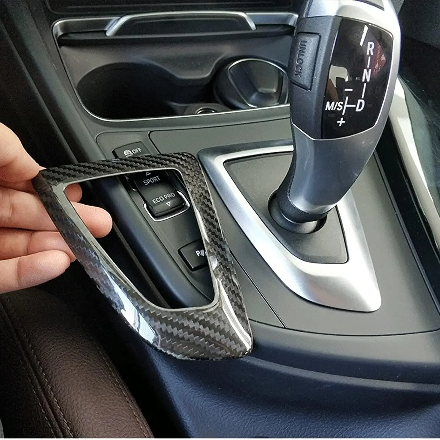 

LHD углеродное волокно, базовая панель головки переключения передач, подходит для BMW F10 F20 F22 F30 F32 F34 F36