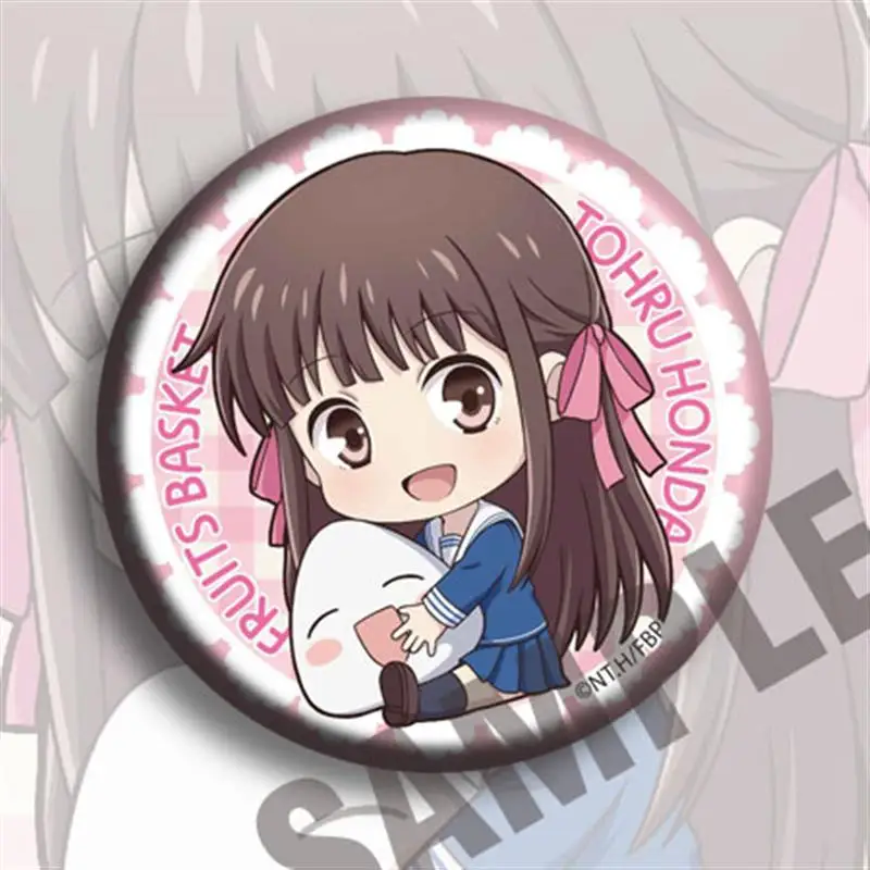 Cartoon Animation Fruits Basket Badge Badge Two-dimensional Peripheral Brooch Badge Clothing Decoration Pin Animation Peripheral