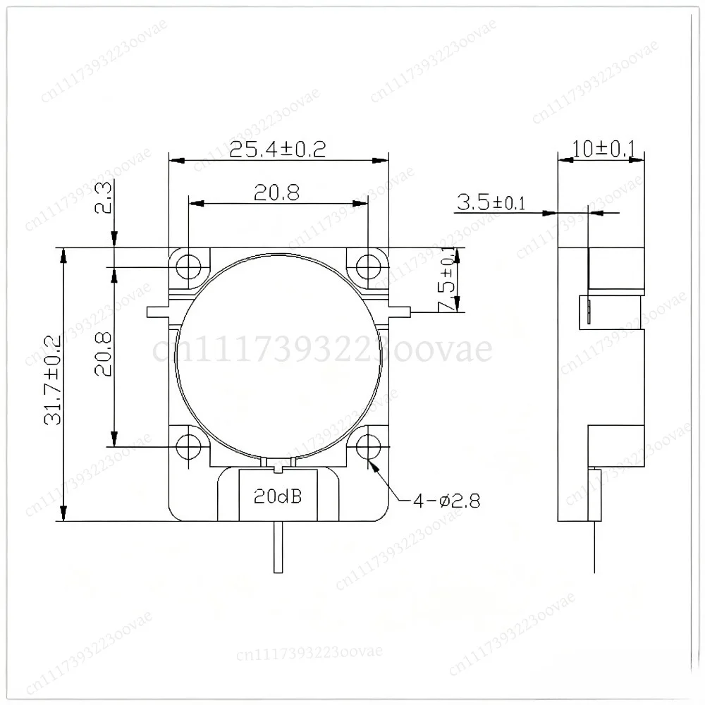 WG2532X-30dB RF Attenuator Chip 2000-4000MHz Isolator for Embedded Radio, Replacement Electronics Parts