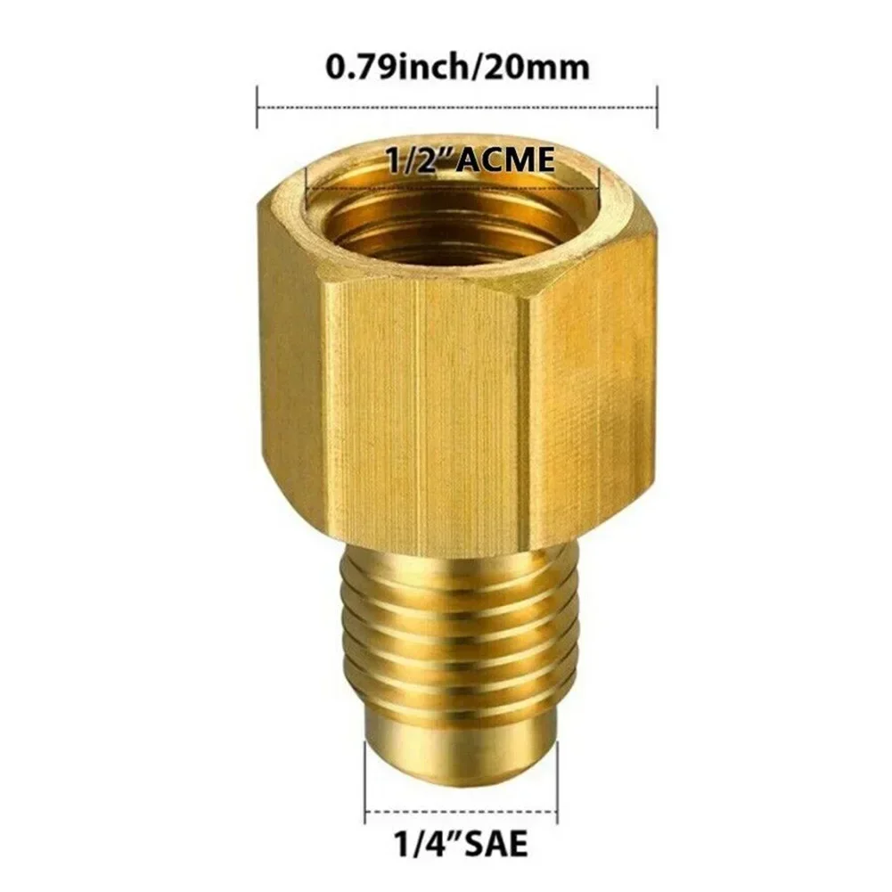 Brass 1/2ACME 1/4SAE R134a Converter Adapter Heating Cooling Air Hardware Pneumatic Parts Home Improvement Accessories