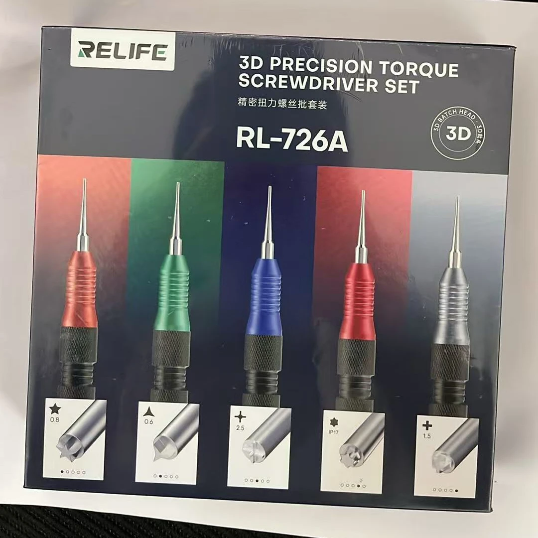 Relife RL-726A 3D Präzisions-Schraubendreher-Set mit Rutschfestem Griff für Mobiltelefone, Tablets, Computer, iPhone, iPad Reparaturwerkzeuge