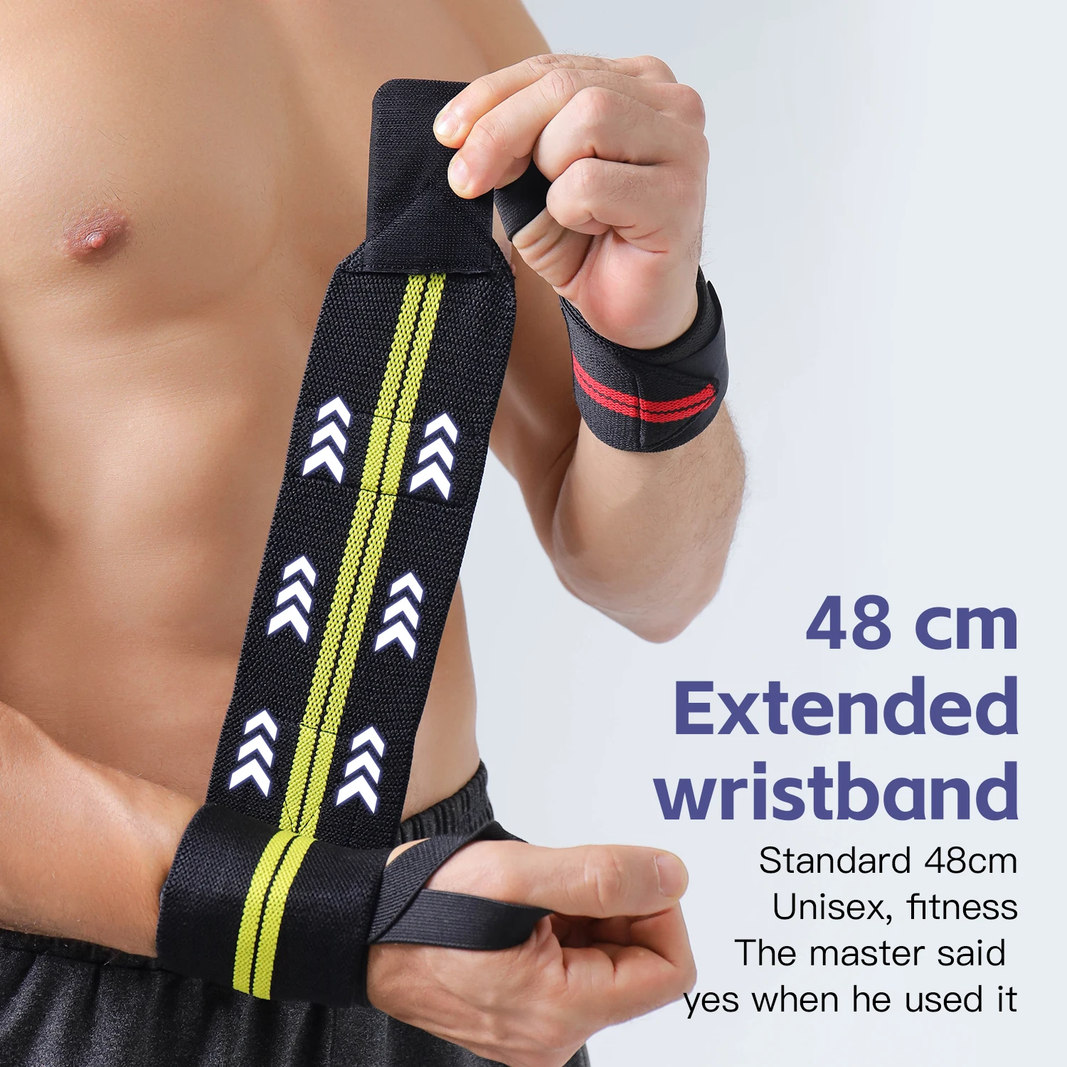 Fitness Wristband Wrapped Design With Adjustable Elasticity to Support and Stabilize The Wrist, Avoiding Wrist Injuries