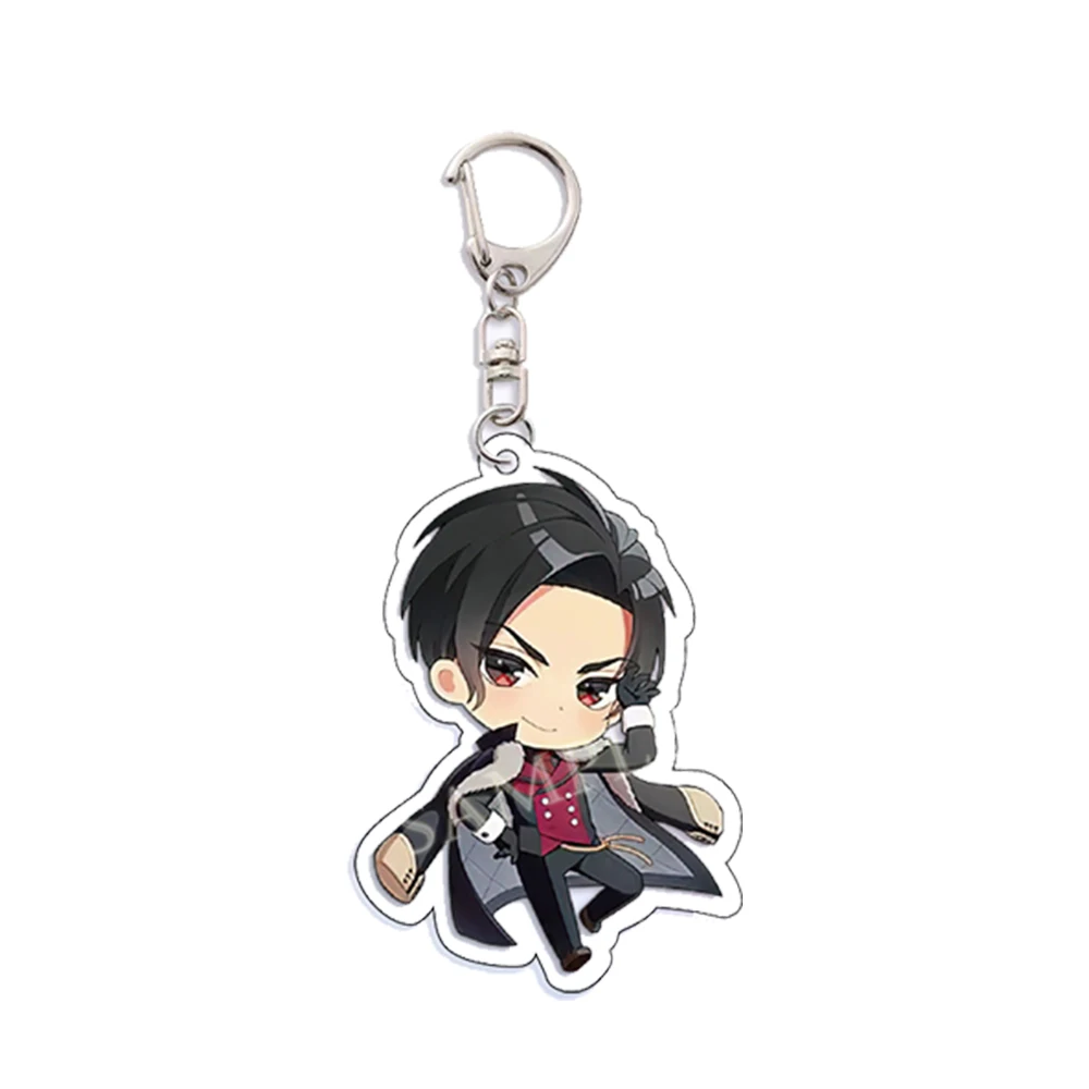 Anime Obey Pajamas Collection Keychain Lucifer Mrmon Leviathan Asmodeus Figures Acrylic Keyring Fashion Jewelry Accessories